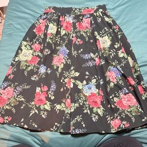 Vixen Swing Skirt in Black Vintage Roses by Vixen by Micheline Pitt
